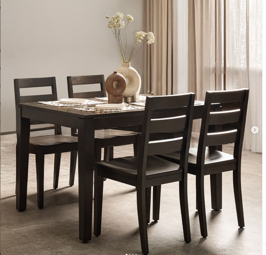 5-piece Dining Table Set, Black