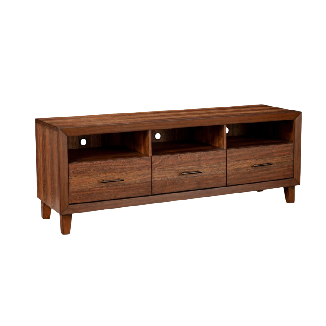 64 Inch TV Media Console Table,Warm Brown